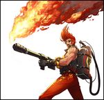  arsonist_bentinck dfo dnf dungeon_and_fighter dungeon_fighter_online fire flames flamethrower lowres male male_focus orange_hair pompadour skull skulls smile sunglasses weapon 