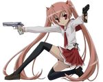  gun hidan_no_aria iwakura_kazunori kanzaki_h_aria pink_hair thighhighs transparent twintails vector weapon 