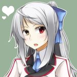  bad_id bad_pixiv_id bow error hair_bow heart heterochromia infinite_stratos laura_bodewig long_hair necktie no_eyepatch open_mouth pako_(moto_paco) ponytail red_eyes silver_hair simple_background solo uniform upper_body yellow_eyes 