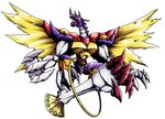  armor arresterdramon_superior_mode between_legs claws digimon digimon_xros_wars highres horns long_neck monster multiple_arms no_humans sharp_teeth shoulder_pads spikes tail tail_between_legs tail_ring teeth torn_wings wings xros_up_arresterdramon 
