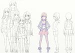  :3 cardigan character_sheet clothes_writing everyone full_body futaba_anzu hair_ornament height_difference idolmaster idolmaster_cinderella_girls mimura_kanako mizumoto_yukari moroboshi_kirari nagisa_kurousagi shibuya_rin shirt skirt smile star star_hair_ornament t-shirt tada_riina thighhighs you_work_you_lose 