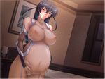  black_hair bodysuit breasts erect_nipples fishnets holding_belly huge_breasts igawa_asagi kagami kagami_hirotaka lilith-soft long_hair pregnant pussy taimanin_asagi transparent uncensored 