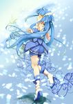  aoki_reika blue blue_hair blue_skirt blush boots closed_eyes cure_beauty hair_tubes head_wings highres knee_boots kneepits long_hair magical_girl precure shorts shorts_under_skirt sidelocks skirt smile_precure! solo utamaru_(konomix) wrist_cuffs 