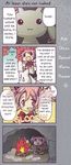  4koma aoki_ume caveman comic english fire food hard_translated kaname_madoka kyubey mahou_shoujo_madoka_magica meat official_art pink_hair red_eyes ribbon spoilers sweatdrop translated wide_face 