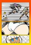  :d animal_ears ass black_hair cat_ears cat_tail comic dark_skin disembodied_head emakisa extra_mouth filia_(skullgirls) md5_mismatch ms._fortune_(skullgirls) multiple_girls open_mouth panties pantyshot samson_(skullgirls) scar skullgirls smile tail thighhighs underwear upskirt white_hair white_panties 