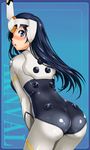  arnval arnval_(cosplay) ass bad_id bad_pixiv_id black_eyes black_hair bodysuit busou_shinki cosplay kamia_(not_found) long_hair looking_back original shiny skin_tight solo yukino_sayuri 