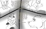  black_and_white canine child comic cub dialog dialogue english_text father father_and_son gay hair incest male mammal monochrome parent son sparklemotion text young 