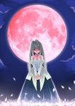  archetype_earth arcueid_brunestud artist_request bare_shoulders blonde_hair dress full_moon gown long_hair moon princess red_eyes red_moon solo tsukihime 
