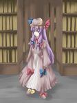  bad_id bad_pixiv_id book bookshelf crescent crescent_hair_ornament hair_ornament hat library long_hair mob_cap nodoka_(artist) patchouli_knowledge purple_eyes purple_hair ribbon solo touhou voile 