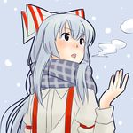 bangs breath fujiwara_no_mokou kannari lowres scarf snow solo touhou 