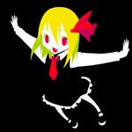  bad_id bad_pixiv_id blonde_hair fang hair_ribbon ke-su mary_janes outstretched_arms red_eyes ribbon rumia shoes solo spread_arms touhou 
