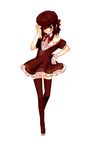  :p brown_hair copyright_request dress gloves gwayo hat long_hair red_eyes solo thighhighs tongue tongue_out 