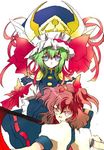  bad_id bad_pixiv_id blue_eyes green_hair multiple_girls mura_kuroe onozuka_komachi red_eyes red_hair shiki_eiki touhou 