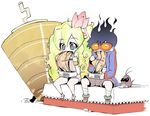  1girl boota chibi chopsticks drill eating goggles hissatsukun nia_teppelin simon tengen_toppa_gurren_lagann yakisoba 