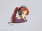  headphones highres onda_aka ponytail rec red_hair solo vector_trace wallpaper 