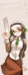  bad_id bad_pixiv_id blue_hair brown_eyes copyright_request glasses highres long_hair maid nakamura_tetsuya smile solo 