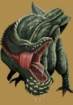  bad_pixiv_id claws deviljho fangs kasahara_hirohito monster monster_hunter monster_hunter_3 no_humans red_eyes saliva scar simple_background spikes tongue 