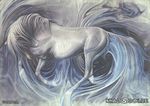  2009 abstract_background equine hair horse khaosdog mammal solo traditional_media white_hair 