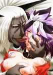  beldr breasts kuzuryu_amane kuzuryuu_amane large_breasts licking megami_ibunroku_devil_survivor purple_hair segami_daisuke tears 