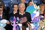  americian_flag camera campaign cape equine female filthy_rich_(mlp) friendship_is_magic hat horn horse male microphone my_little_pony political_endorsement politician pony princess_celestia_(mlp) ricrobincagnaan ron_paul silver_spoon_(mlp) trixie_(mlp) twilight_sparkle_(mlp) unicorn winged_unicorn wings 