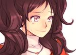  :&gt; brown_eyes brown_hair earrings goodbye jewelry kujikawa_rise long_hair necklace persona persona_4 saeuchobab solo tears turtleneck twintails wavy_hair 