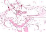  alternate_color alternate_costume alternate_hair_color bad_id bad_pixiv_id detached_sleeves hatsune_miku long_hair necktie open_mouth petals pink_hair sakura_miku sketch skirt smile solo thighhighs twintails ume_(plumblossom) very_long_hair vocaloid zettai_ryouiki 