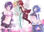  aqua_(kingdom_hearts) bad_id bad_pixiv_id black_coat_(kingdom_hearts) black_hair blonde_hair blue_eyes blue_hair blush bra breasts kairi_(kingdom_hearts) kingdom_hearts lingerie m3_(mmm003) medium_breasts multiple_girls namine negligee purple_eyes red_hair short_shorts shorts sleeveless sleeveless_turtleneck small_breasts thighhighs turtleneck underboob underwear undressing xion_(kingdom_hearts) 