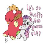  atryl big_macintosh_(mlp) cub cute cutie_mark despicable_me english_text equine female feral friendship_is_magic horn horse male mammal my_little_pony plushie pony sweetie_belle_(mlp) text unicorn yoke young 