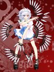  bad_id bad_pixiv_id garters heterochromia highres izayoi_sakuya knife maid_headdress nekokotei solo touhou 