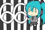  aqua_hair blazer chibi flower hair_ornament hatsune_miku headphones jacket long_hair magister_(medical_whiskey) necktie pleated_skirt skirt solo twintails vocaloid 