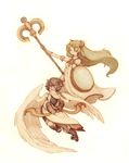  1girl angel bad_id bad_pixiv_id bare_shoulders bow_(weapon) bracer brown_hair goddess green_hair jewelry kid_icarus kid_icarus_uprising long_hair luce-in-the-sky palutena pit_(kid_icarus) shield tiara very_long_hair weapon wings 