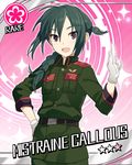  bad_id bad_pixiv_id braid card_(medium) card_parody character_name cinderella_girls_card_parody flower flower_(symbol) gloves green_hair hair_over_shoulder idolmaster idolmaster_cinderella_girls inazuma_eleven inazuma_eleven_(series) kaimuari long_hair male_focus military military_uniform mistorene_callus otoko_no_ko parody purple_eyes single_braid solo sparkle star uniform 