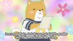  blush_stickers book canine cute dog english_text eyes_closed female flower holding logic mammal school_uniform screencap shiba_inuko-san shiba_inuko-san_(character) skirt text what what_has_science_done 