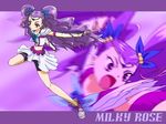  bike_shorts character_name circlet eyelashes flower fuchi_minoru full_body gloves long_hair magical_girl midriff milk_(yes!_precure_5) milky_rose mimino_kurumi navel open_mouth precure purple purple_background purple_eyes purple_hair purple_shorts serious shoes shorts shorts_under_skirt skirt solo yes!_precure_5 yes!_precure_5_gogo! 