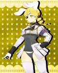  animal_ears blush boots bunny_ears bunny_tail chiester00 chiester00_(cosplay) cosplay drill_hair eyepatch gloves hand_on_hip kemonomimi_mode mahou_shoujo_madoka_magica nori_senbei short_hair showgirl_skirt smile solo tail thigh_boots thighhighs tomoe_mami twin_drills twintails umineko_no_naku_koro_ni uniform 