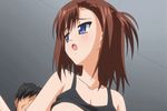  animated animated_gif blue_eyes bottomless bouncing_breasts breasts brown_hair jk_to_inkou_kyoushi_4 nipples sex sports_bra takai_shizuka 