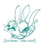  2018 anthro clothed clothing duo english_text fuel_(artist) green_and_white lagomorph male mammal monochrome mustelid oliver_(fuel) open_mouth otter rabbit simple_background suplex text whiskers white_background 