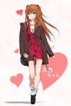  bad_id bad_pixiv_id bag blue_eyes brown_hair casual cross heart highres illusionk jacket long_hair loose_socks neon_genesis_evangelion orange_hair socks solo souryuu_asuka_langley 