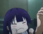  1girl animated animated_gif blinking blush chibi o_o purple_hair tantrum tears working!! yamada_aoi 