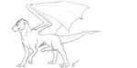  balls black_and_white dragon feral growl male monochrome penis plain_background sketch solo unknown_artist white_background wings 