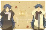  blue_hair gemini_kanon gemini_saga long_hair multiple_boys saint_seiya sakino_saku scarf siblings twins 