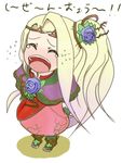  blonde_hair flower kid_icarus kid_icarus_uprising nachure nintendo open_mouth simple_background tears translation_request viridi 