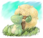  amber_eyes doll fluffy grass hair long_hair mizugoroz97 nintendo outside pok&#233;mon pok&eacute;mon substitute video_games whimsicott wool 