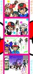  5girls 6+boys bel_(pokemon) black_hair blue_eyes blue_hair brown_hair cap cheren_(pokemon) child comic dent_(pokemon) glasses green_hair haruka_(pokemon) hat hikari_(pokemon) iris_(pokemon) masato_(pokemon) multiple_boys multiple_girls n_(pokemon) pokemon pokemon_(anime) pokemon_(game) pokemon_bw purple_hair satoshi_(pokemon) takeshi_(pokemon) touko_(pokemon) 