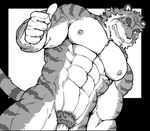  biceps feline greyscale huge_muscles jin_(artist) male mammal monochrome muscles nipples nude pecs penis solo tiger unknown_artist 