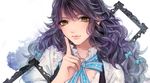  bad_id bad_pixiv_id bow hair_bow long_hair mirror original purple_hair raichi_(quatsch) ribbon solo 