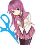  akemi_homura akemi_homura_(cosplay) bad_id bad_pixiv_id blue_eyes cosplay curry_gohan long_hair mahou_shoujo_madoka_magica monogatari_(series) one_eye_closed pantyhose purple_hair saitou_chiwa seiyuu_connection senjougahara_hitagi solo 