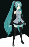 3d animated animated_gif blush gif hatsune_miku long_hair lowres necktie skirt thigh-highs thighhighs tie twintails uniform vocaloid 