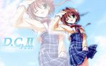  asakura_yume brown_hair da_capo da_capo_ii double_bun one_eye_closed school_uniform short_hair solo tanihara_natsuki wallpaper zoom_layer 