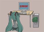  bad_id bad_pixiv_id chibi computer error_message from_behind hatsune_miku keyboard_(computer) long_hair monitor mouse_(computer) sitting spring_onion tsumutsumu twintails very_long_hair vocaloid wariza you're_doing_it_wrong 